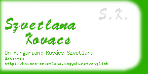 szvetlana kovacs business card